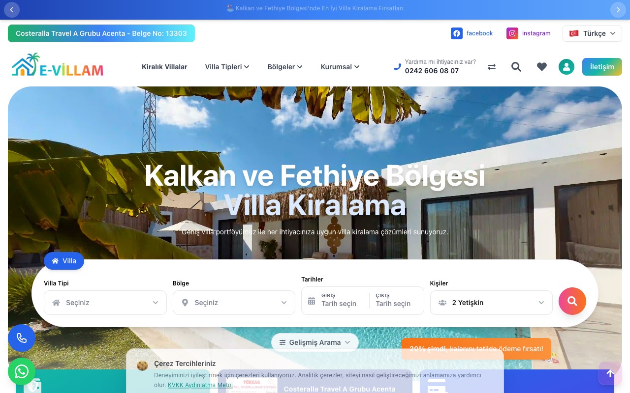 Anteprima del sito E-Villam