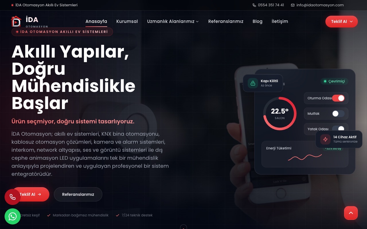Anteprima del sito İDA Otomasyon