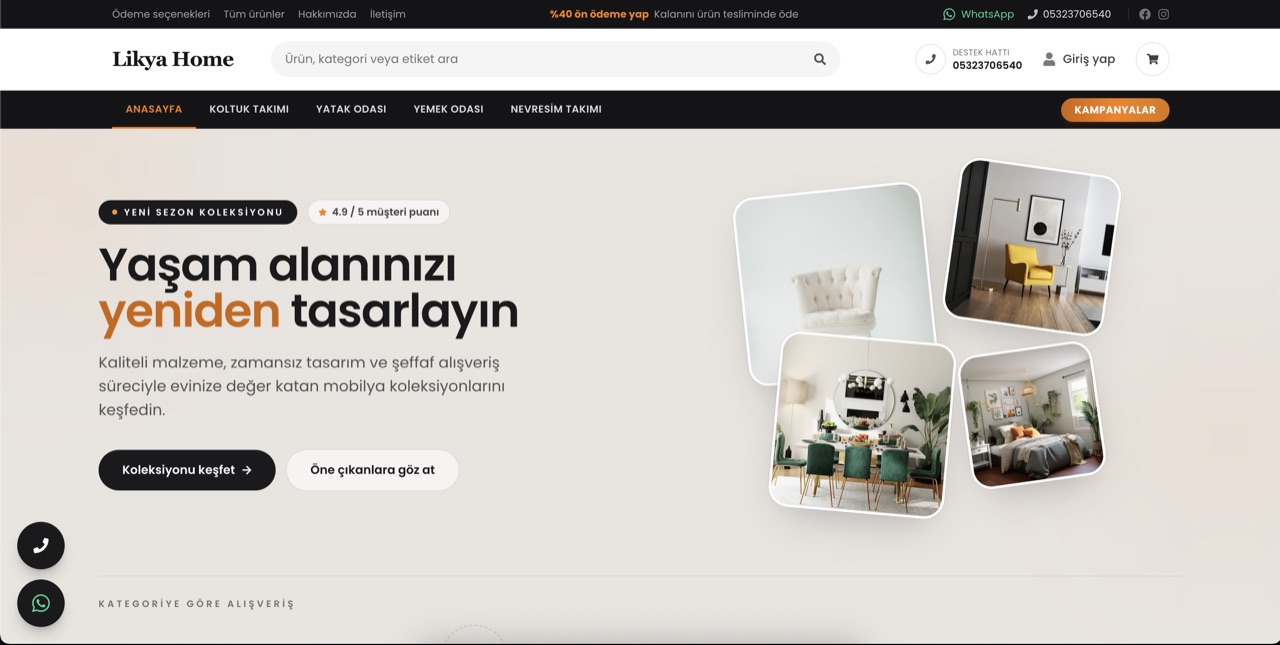 Anteprima del sito Likya Home Mobilya